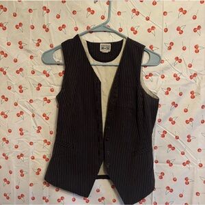 Black Pinstripe Converse Vest